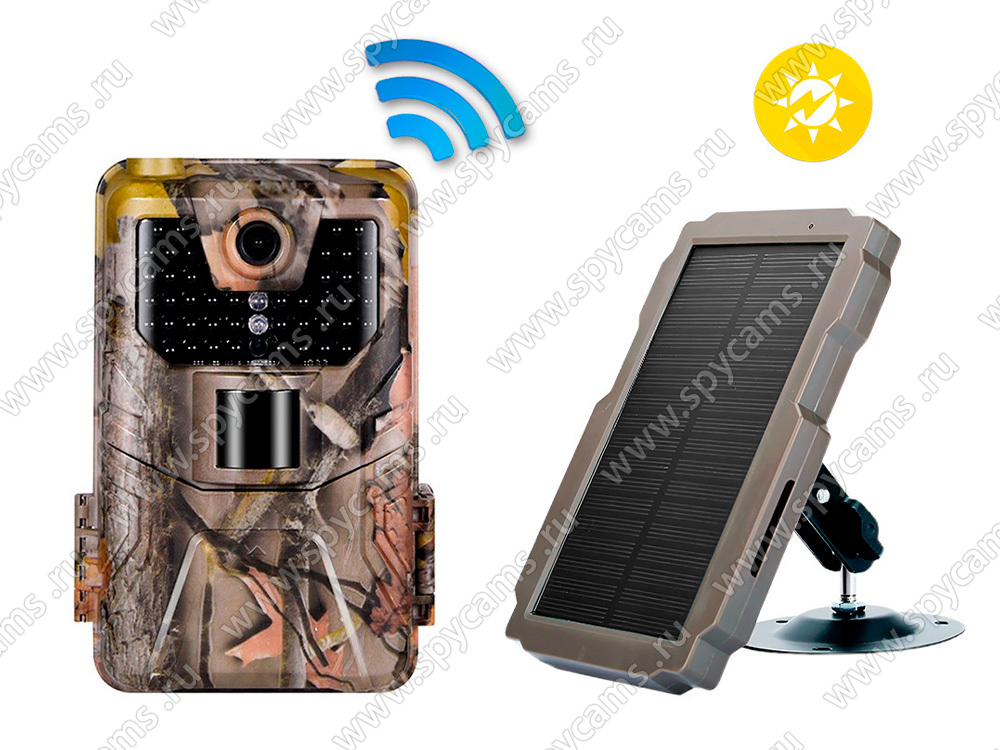 Комплект: Wi-Fi 4К фотоловушка с солнечной батареей «Филин WiFi-900-PRO ...