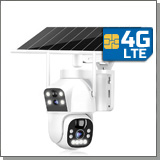 Уличная автономная 2х2Mp / 4G-LTE камера с солнечной батареей «CamHi Pro HSD3L4G-2.0-4G» с ДВУМЯ объективами